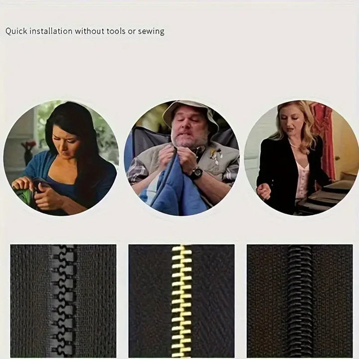 5 Pcs Zipper Repair Kit - Detachable Zipper Pulls for Bags, Coats, Clothes, Shoes, No Tools Needed, Replacement Zipper Heads