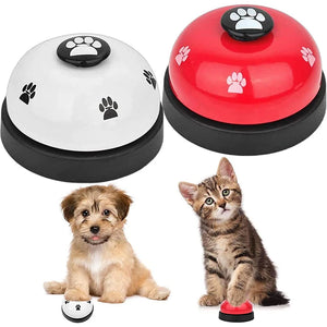 Campana de juguetes para mascotas para perros y gatos, juguete interactivo llamado cena, campanas pequeñas, anillo con huellas, entrenador, recordatorio de alimentación para osito de peluche