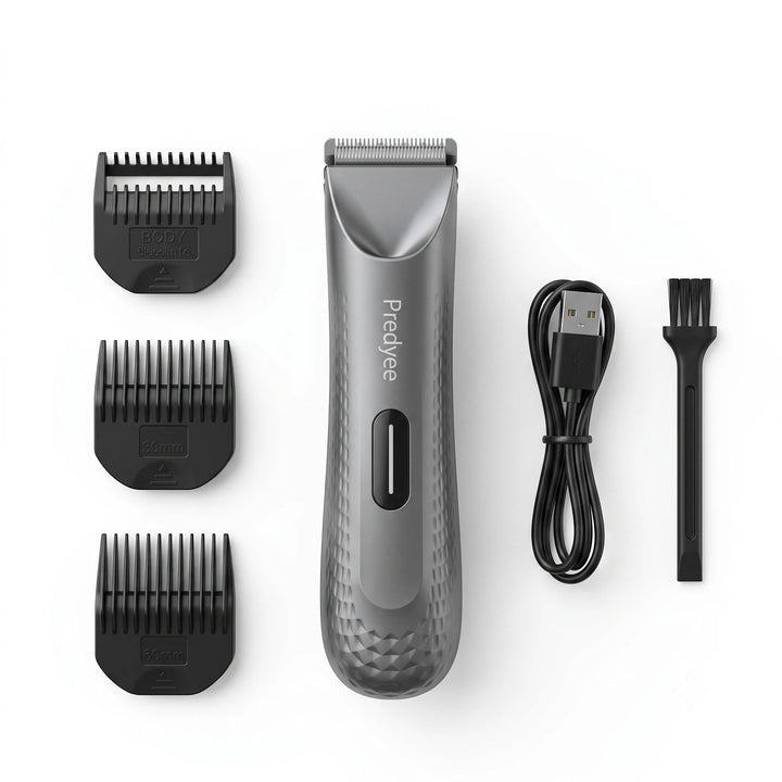 Electric Groin Hair Trimmer for Men,Body Groomer & Pubic Waterproof Hair Trimmer,Replaceable Ceramic Blade