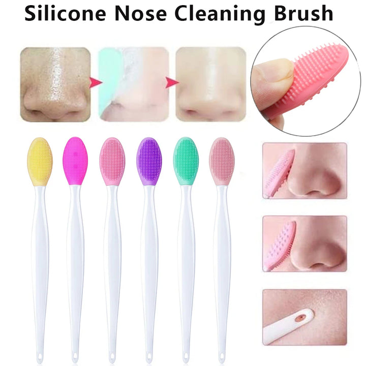 1 Pc/4 Pcs Beauty Skin Care Wash Face Silicone Brush Exfoliating Nose Clean Blackhead Removal Brushes Tools With Replacement Head