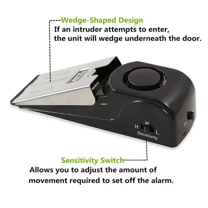 120 db Wireless Door Stop Stopper Alarm Block Blocking System Anti-theft Burglar Stop System Security Home Wedge Shaped