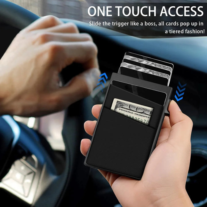 Anti-theft Cards Protectors Card Holder Minimalist Smart Wallet RFID Protection Aluminum Metal Box Cardholder Case Porte Carte
