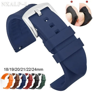 Silicone Watch Band 18mm 19mm 20mm 21mm 22mm 24mm Men's Sports Watrproof Strap for Rolex for Seiko Watch Replacement Watchband