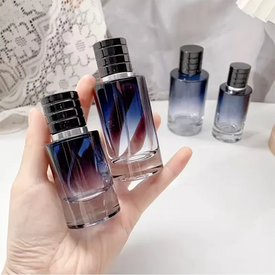 1 Pc 30ml-100ml Gradient Color Portable Glass Refillable Perfume Bottle Cosmetic Container Atomiser Sprayer Travel Cosmetic Tool