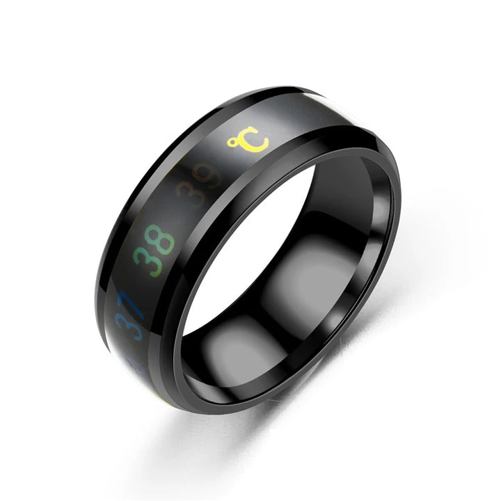 Bague multifonctionnelle intelligente en acier inoxydable pour couple, ressentant l'humeur, intelligente, sensible à la température, bijoux étanches.