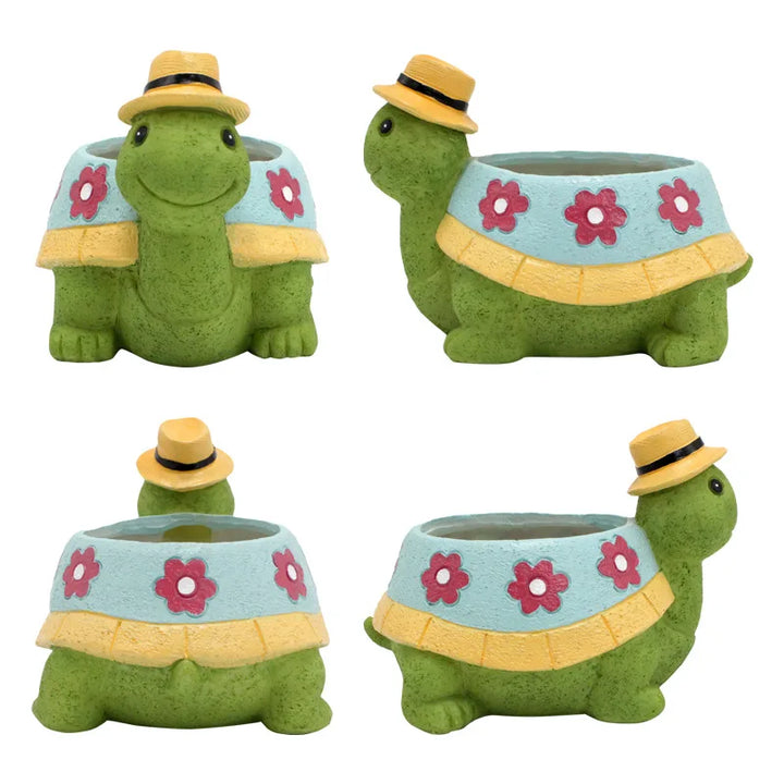 Cartoon Animal Succulent Flower Pot Cute Turtle Flowerpot Garden Planting Pot Desktop Home Decoration Ornaments Garden Planter