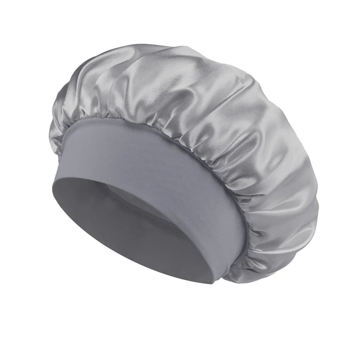 1 Pc Soft Silk Satin Lined Bonnet Large Satin Hair Bonnet Household Sleep Shower Cap Hair Wrap Cover for Long Hair Salon Tool