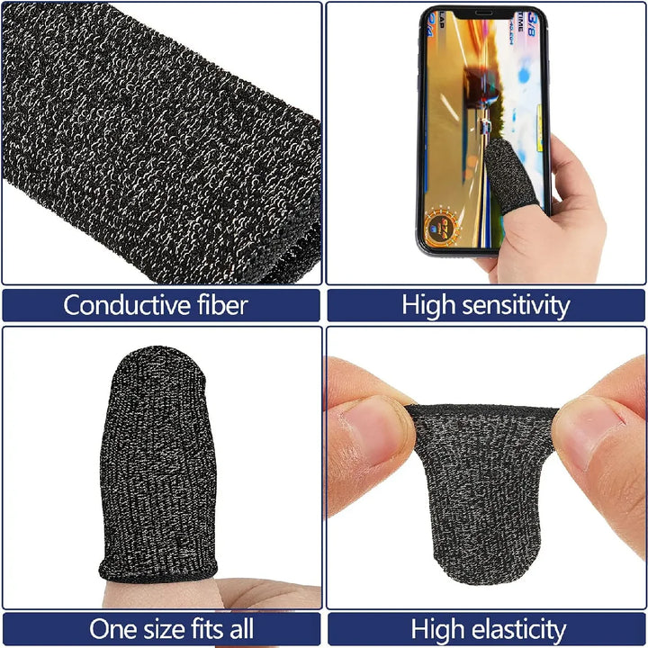 24Pcs Mobile Phone Finger Cuff Fibroid Mobile Game Touch Screen Fiber Breathable And Sweat Resistant Walking Game Finger Cuff
