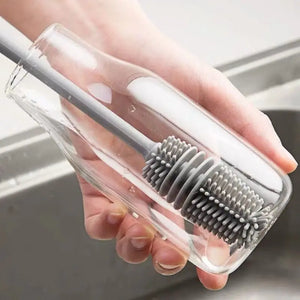 Brosse de nettoyage de tasse en Silicone, épurateur de tasse, nettoyeur de verre, outil de nettoyage de cuisine, poignée longue, bouteille de verre de vin, brosse de nettoyage de tasse en verre