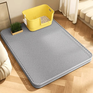Extra Large Cat Litter Mat Heavy Duty Waterproof 2 Layer Non-Slip Washable Pet Floor Protector Litter Box Sand Stopper