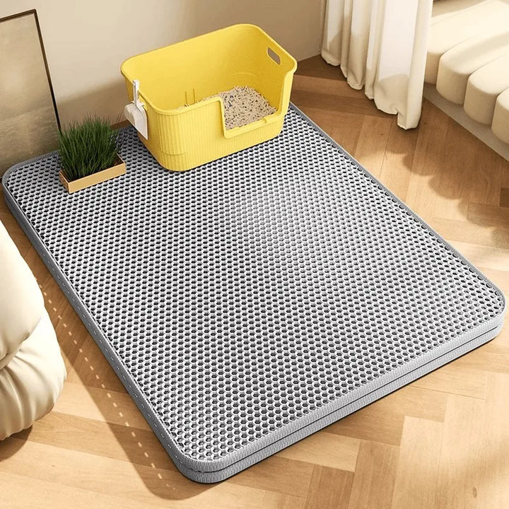Extra Large Cat Litter Mat Heavy Duty Waterproof 2 Layer Non-Slip Washable Pet Floor Protector Litter Box Sand Stopper