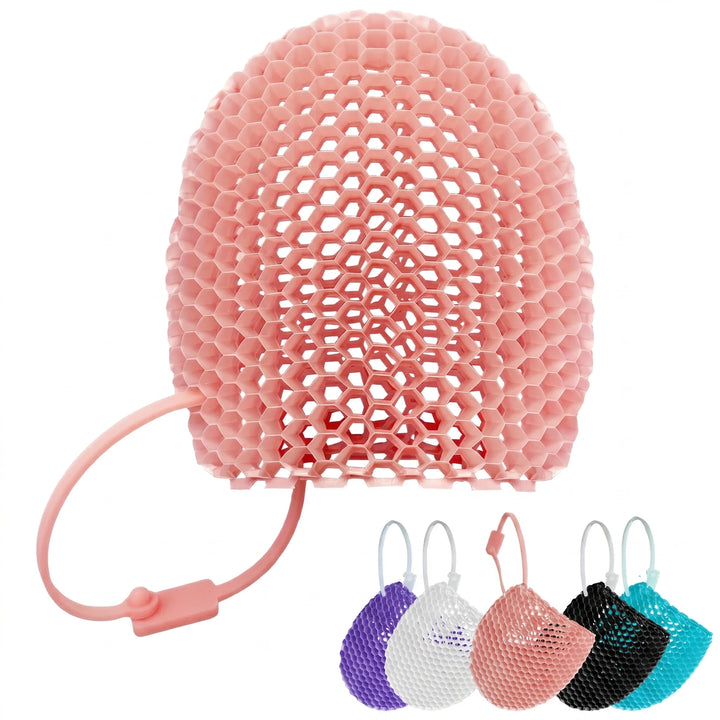 Honeycomb Exfoliating Shower Finger Caps, available in multiple colors, cleanses the skin and is safe, breathable and odorless.