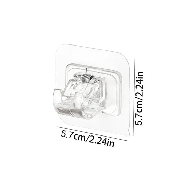 Set of 2/4/8 Self Adhesive Hooks Punch-free Curtain Rod Clip Hook Window Curtains Wall Hanging Holder Household Clamp Fixed Clip