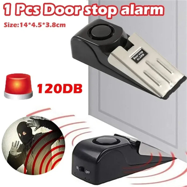 120 db Wireless Door Stop Stopper Alarm Block Blocking System Anti-theft Burglar Stop System Security Home Wedge Shaped