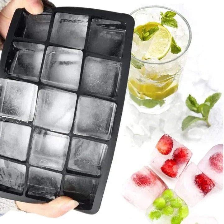 4/15 Grid Silicone Ice Cube Mold Big Square Ice Cube Tray Mold Ice Cube Maker Non-toxic Durable Bar Pub Wine Ice Blocks Maker