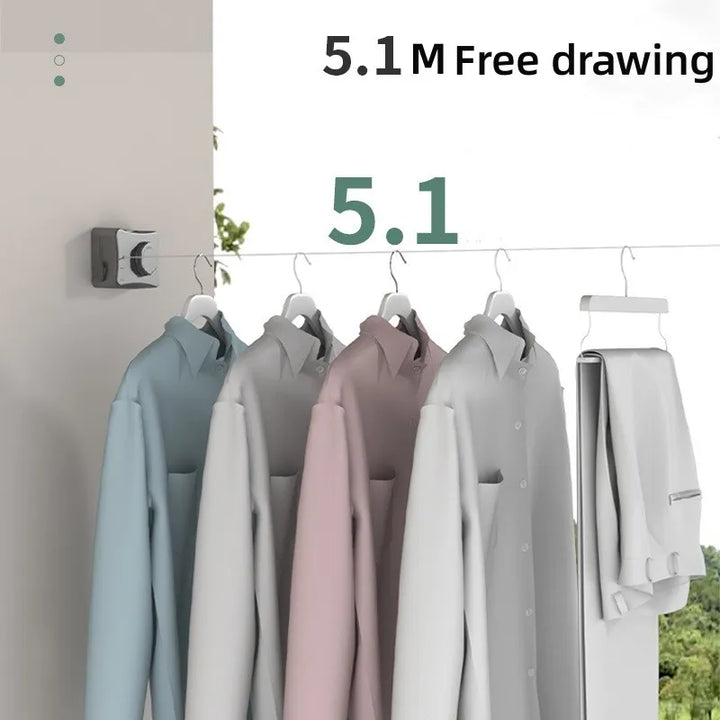 Retractable Clothesline Stainless Seel Pull-Out Clothes-Drying Machine Rope Space-Saving Clothes Drying Rack For Household