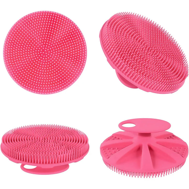 Soft Silicone Body Scrubber Shampoo Brush Handheld Shower Cleansing Brushes Exfoliating Bath Brush Head Massager Bathing Tools