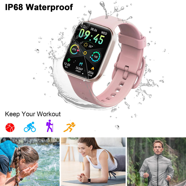 Smart Watch, Fitness Tracker Watch for Men Women, 1.69'' Touch Smartwatch Fitness Watch with Pedometer/Sleep Monitor.