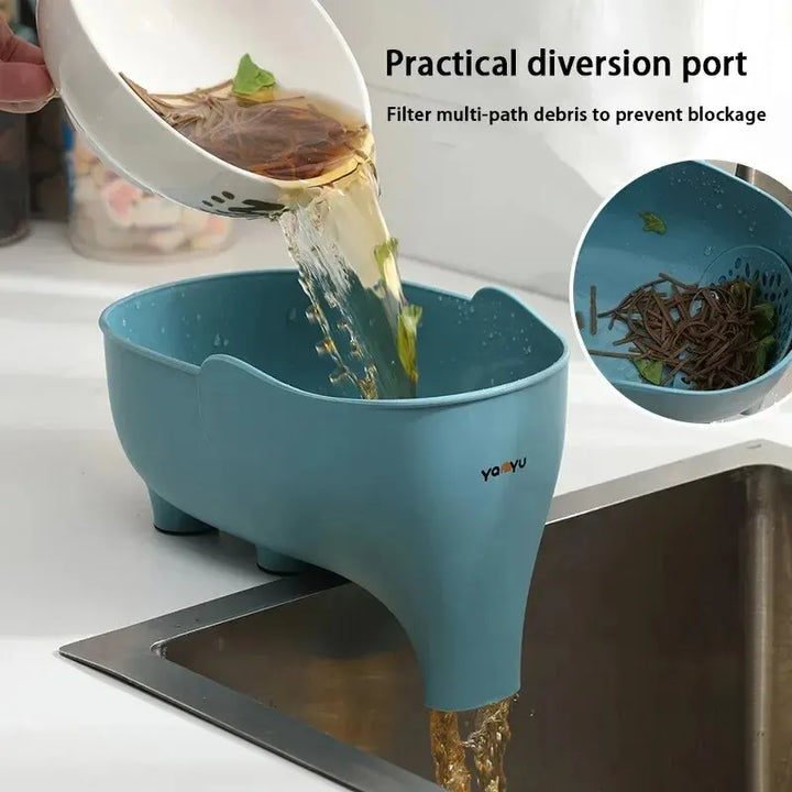 Elephant Drain Basket Multi-purpose Kitchen Storage Drain Basket Household Fruit and Vegetable Basket Plastic Drain Basket Acces