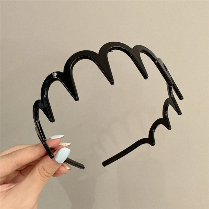 Korean Women Hair Comb Headband Plastic U Shape Hair Hoops Fixed Teeth Non-Slip Fluffy Top Hair Bands Headwear Hair Accessories