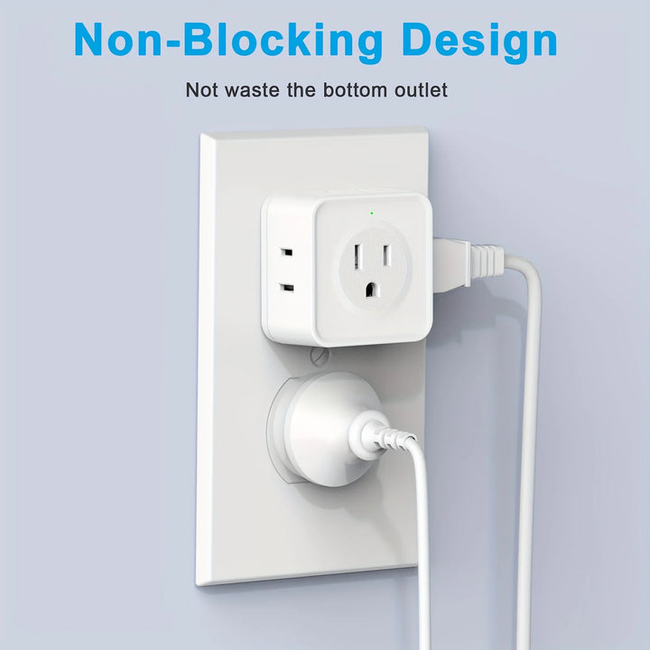 5 Way Multi Plug Outlet Extender, Wall Outlet Expander, Small Electrical Outlet Splitter for Travel, Home, Office, Dorm