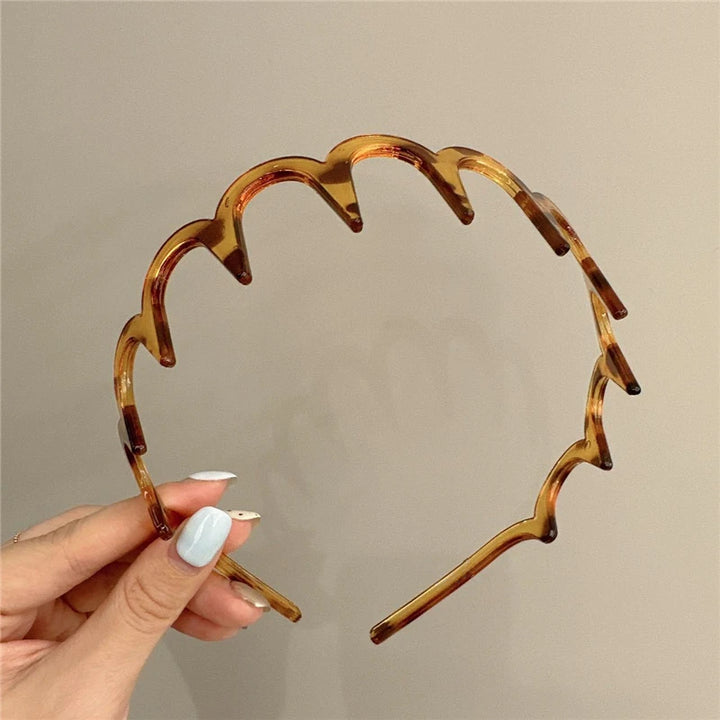 Korean Women Hair Comb Headband Plastic U Shape Hair Hoops Fixed Teeth Non-Slip Fluffy Top Hair Bands Headwear Hair Accessories