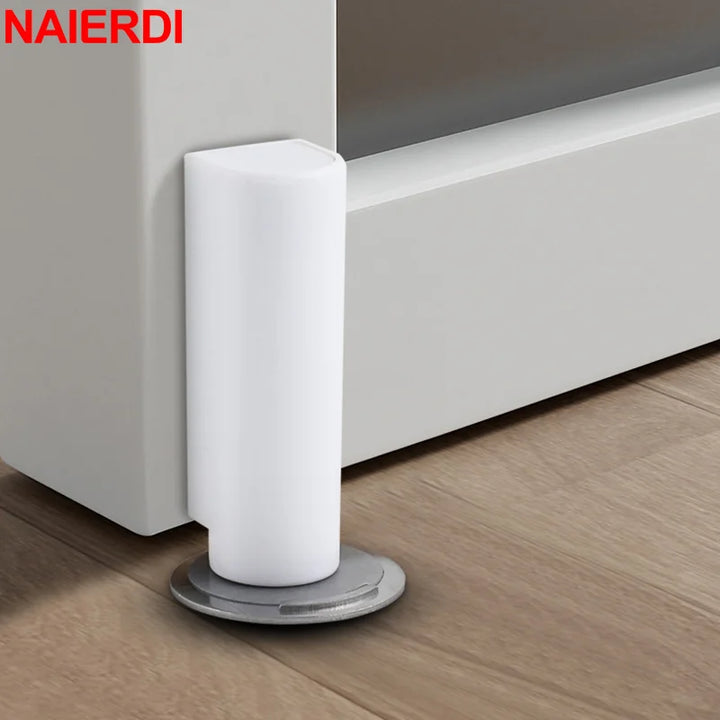 NAIERDI Fermaporta magnetico Fermaporta in acciaio inossidabile per carichi pesanti Hardware per porta con porta di aspirazione per porta nera senza chiodi