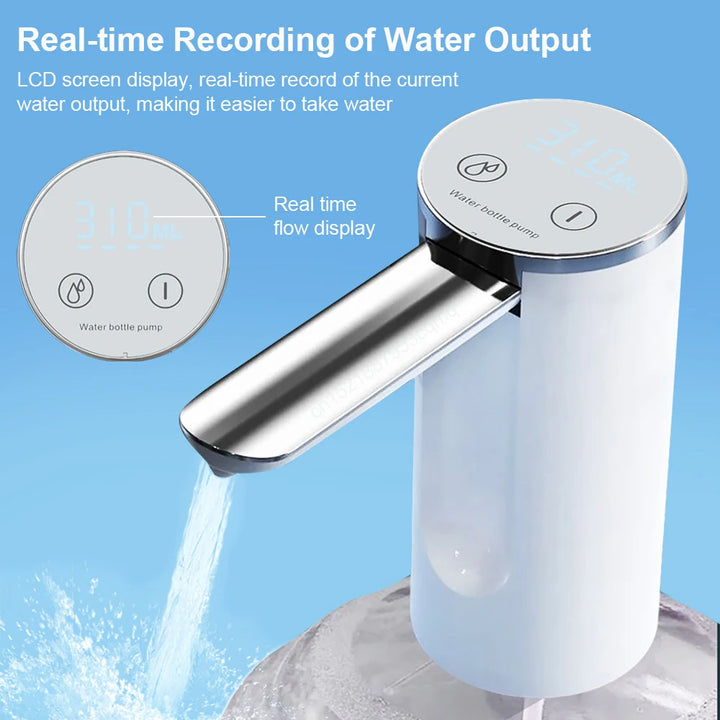 Electric Water Gallon Bottle Pump Foldable Automatic Water Dispenser 19 Liters Bottle Rechargeable Desktop Drinking Water Pump