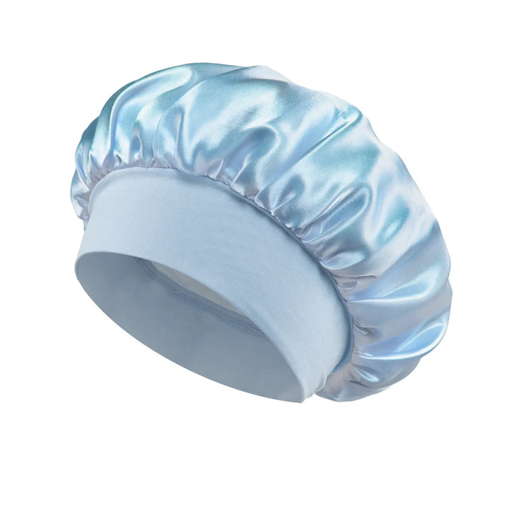1 Pc Soft Silk Satin Lined Bonnet Large Satin Hair Bonnet Household Sleep Shower Cap Hair Wrap Cover for Long Hair Salon Tool