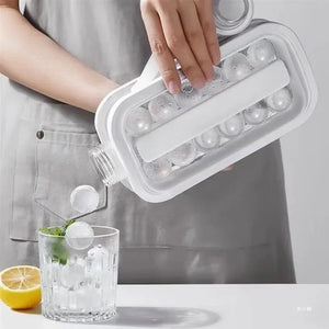 Bandeja de Fabricación de hielo de silicona portátil, botella de agua 2 en 1, molde creativo para cubitos de hielo, barra de cocina, herramienta para hacer bolas de hielo para bebidas frías