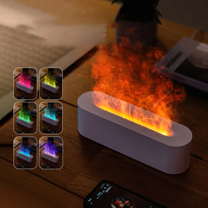 Mais novo RGB Chama Aroma Difusor Umidificador USB Desktop Simulação Luz Aromaterapia Purificador de Ar para Quarto com 7 Cores