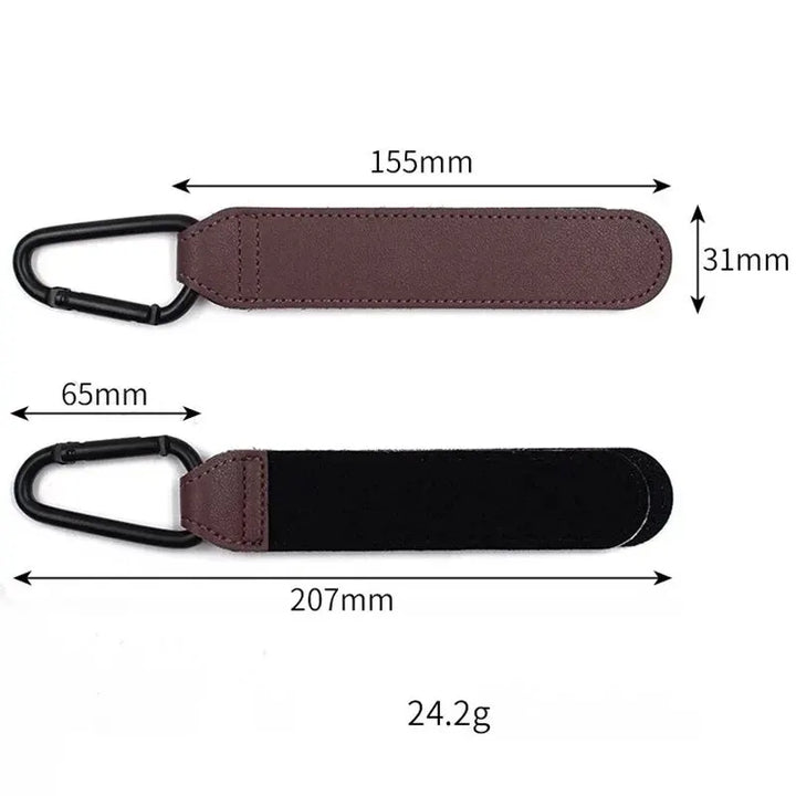 2 Pcs Leather Cart Hooks Baby Stroller Hook PU Adjustable Pram Hook Organizer Diaper Bag Hanger Children Travel Accessories