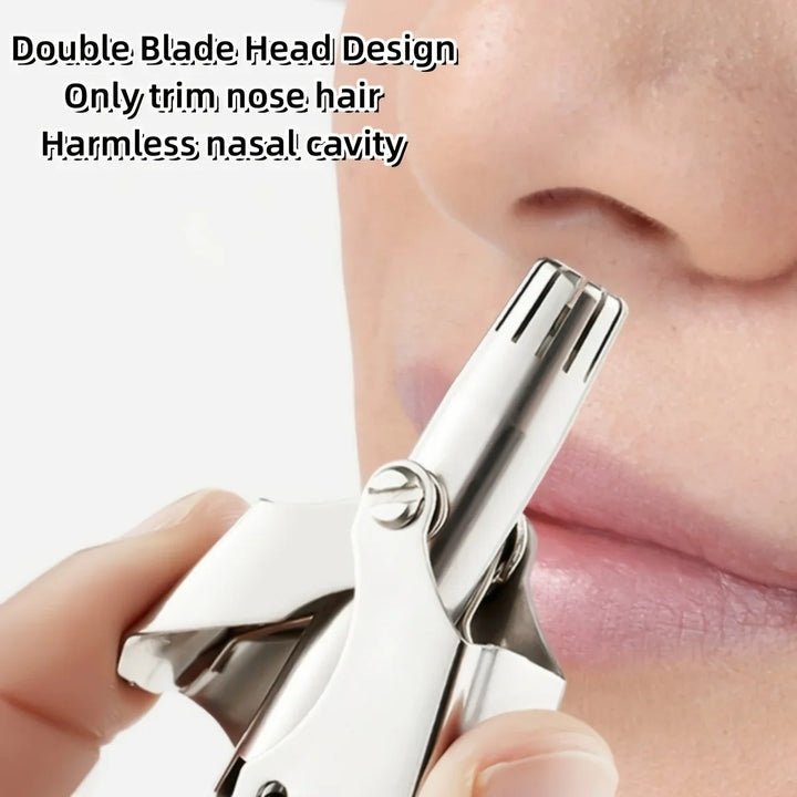 Nose Hair Trimmer Cleaner For Men Women Stainless Steel Manual Mechanical Shaving Razor Washable Hair Removal Tools With Brush