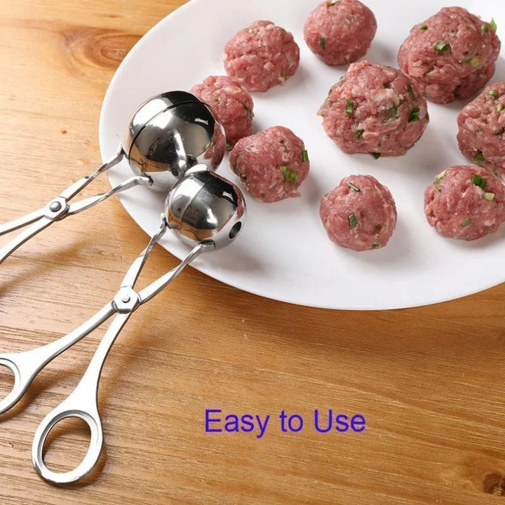 Strumento per creare polpette Clip in acciaio inossidabile Cucchiaio rotondo per modellare polpette di riso Stampo per polpette Gadget da cucina farcito antiaderente