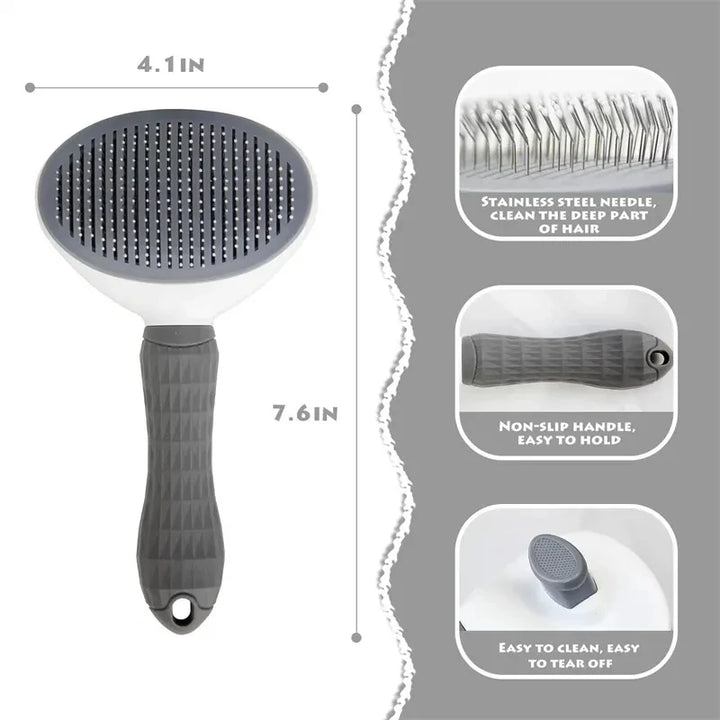 Self-cleaning Pet Hair Remove Comb Cat Slicker Brush Pet Hair Removal Comb For Cats Grooming Brushes Dog Combs Cat Accessories