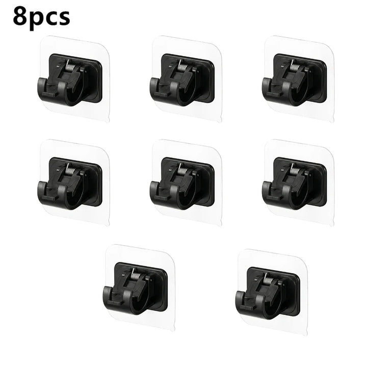 Set of 2/4/8 Self Adhesive Hooks Punch-free Curtain Rod Clip Hook Window Curtains Wall Hanging Holder Household Clamp Fixed Clip