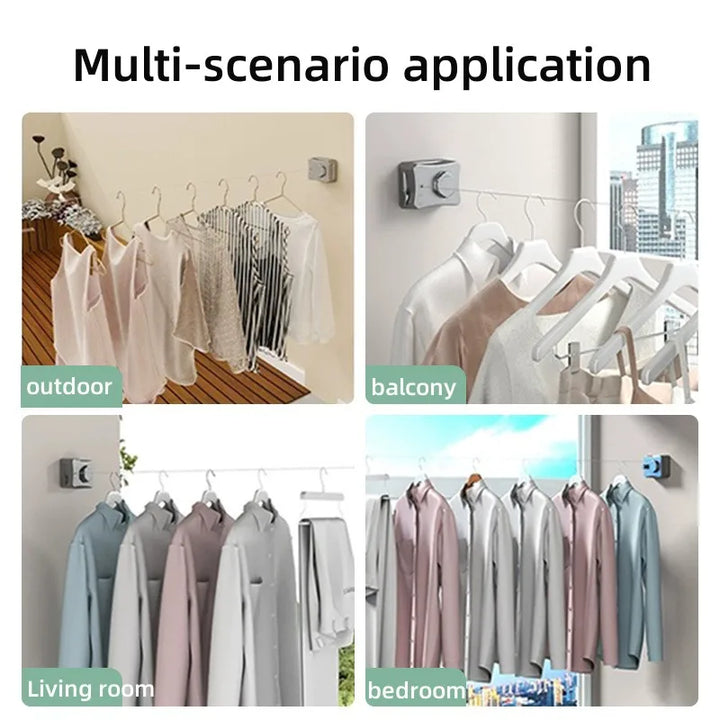 Retractable Clothesline Stainless Seel Pull-Out Clothes-Drying Machine Rope Space-Saving Clothes Drying Rack For Household