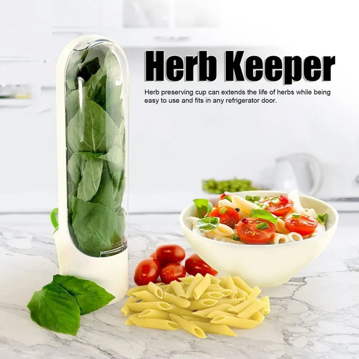 Herb Saver Storage Container Fresh Herb Keeper Vanilla Vegetables Fresh Preservation Bottle for Refrigerator Kitchen Gadgets