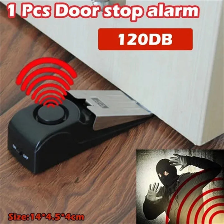 120 db Wireless Door Stop Stopper Alarm Block Blocking System Anti-theft Burglar Stop System Security Home Wedge Shaped