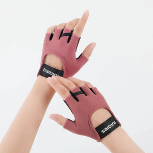 Guantes de Deporte para Mujeres Fitness al Aire Libre Antideslizantes y Amortiguadores Guantes de Medio Dedo Duraderos y Transpirables