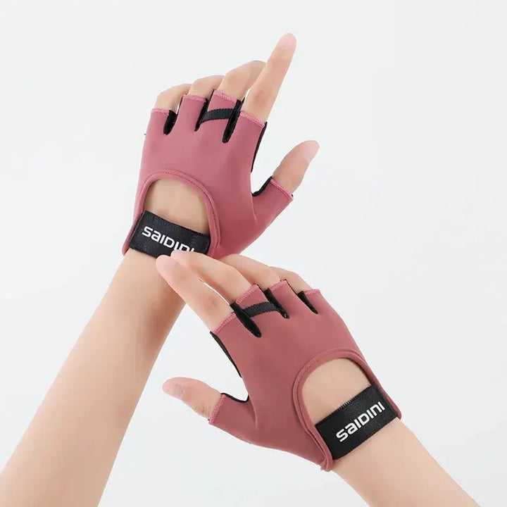 Women's Sports Gloves Fitness Outdoor Sports Anti Slip and Shock-absorbing Half Finger Gloves Durable and Breathable