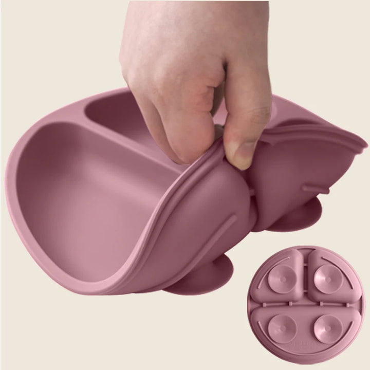 1 Pc Baby Sucker Silicone Dining Plate BPA Free Children Dishes Suction Toddle Training Tableware Kids Feeding Bowls Baby Stuff
