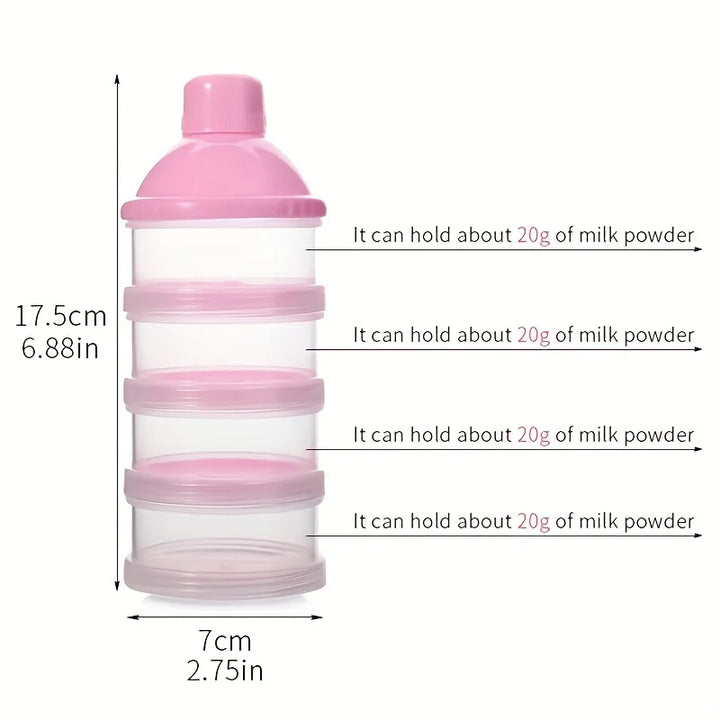 MAMIJOY Baby Milk Powder Box Large Capacity Multi Layer Food Supplement Box Independent 5Grid Layered Milk Powder Box NFH03