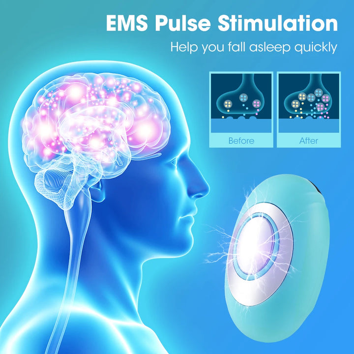 Mini CES portátil, ayuda para dormir, microcorriente inteligente EMS, estimulación de pulso, estrés, presión, ansiedad, neuronervios, alivio del insomnio