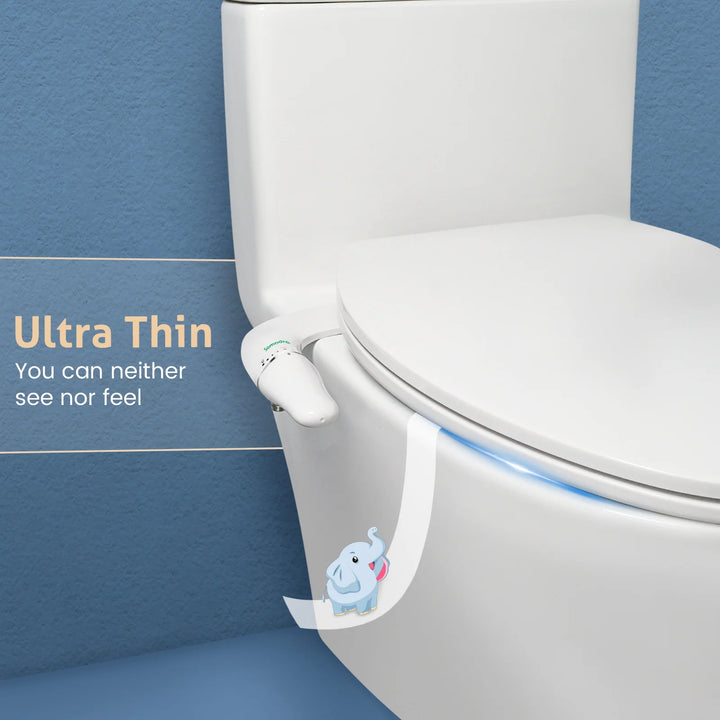 SAMODRA Ultra Slim Bidet Attachment for Toilet Seat - Dual Nozzle, Adjustable Water Pressure, Non-Electric Ass Sprayer