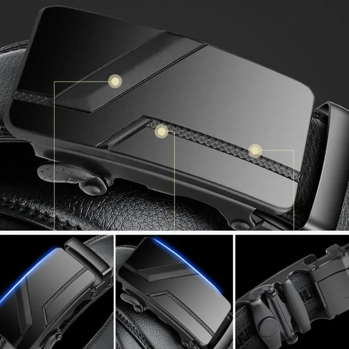 Men's High-Quality Belt 110cm 120cm 130cm Luxury Belt, Black Men's Automatic Buckle Jeans Men's Belt Suit Belt