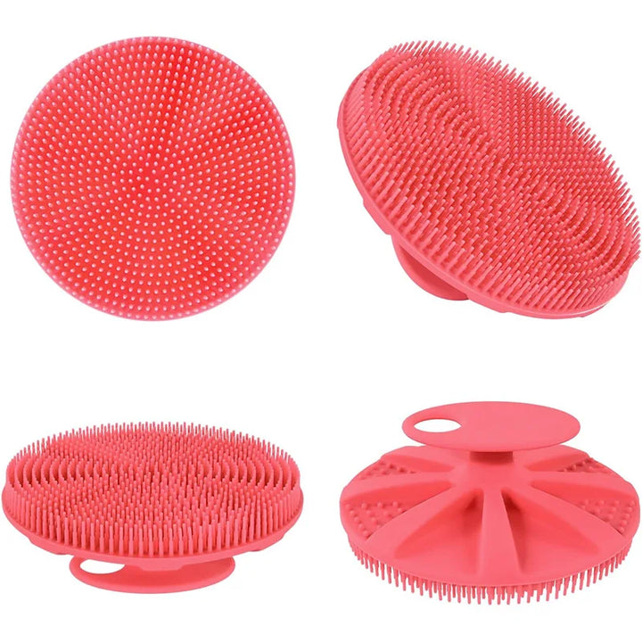 Soft Silicone Body Scrubber Shampoo Brush Handheld Shower Cleansing Brushes Exfoliating Bath Brush Head Massager Bathing Tools