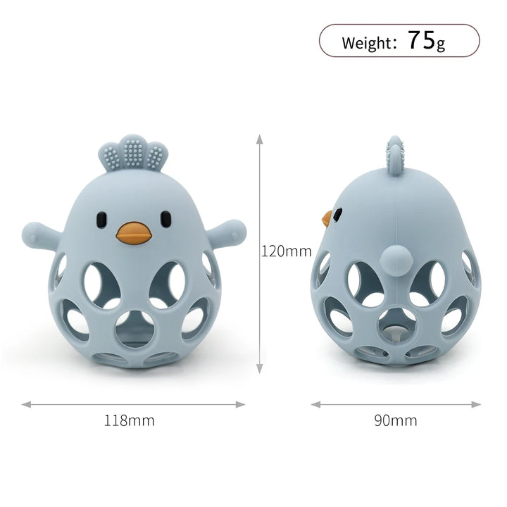 1 Pc Baby Silicone Teether Toys Cartoon Chick Shape Baby Toys Hollow Out Baby Care Equipment Chewing Training Baby Products