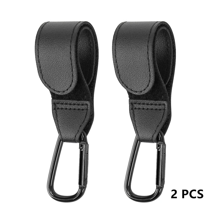 2 Pcs PU leather baby bag stroller hook pram rotate 360degree rotatable cart organizer pram hook crochet stroller accessories