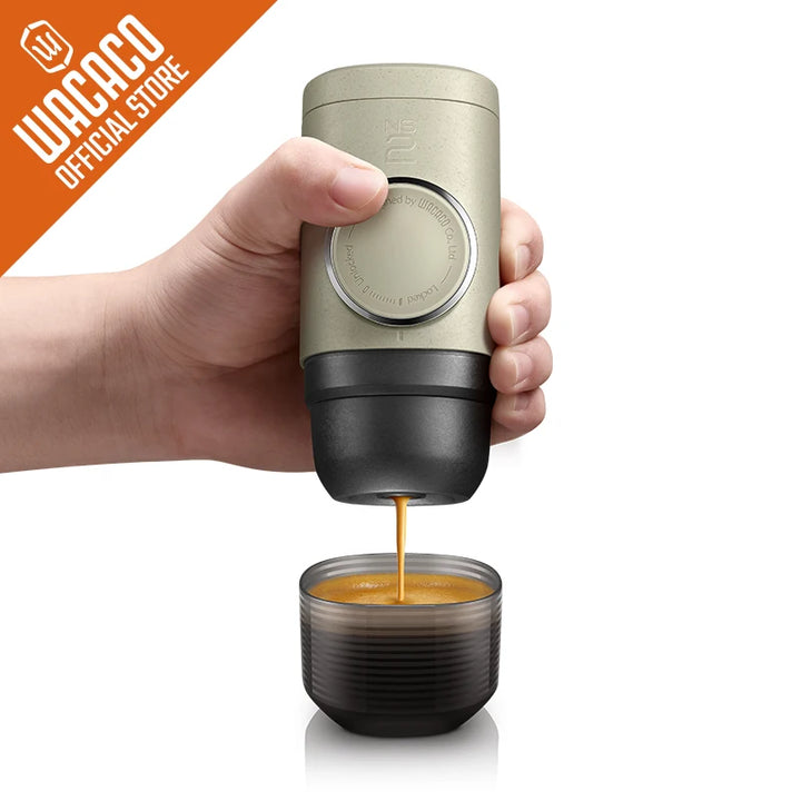 WACACO Minipresso NS2, Cafetera Espresso Portátil, Cápsulas NS Compatibles*, Funcionamiento Manual, Cafetera, Regalo